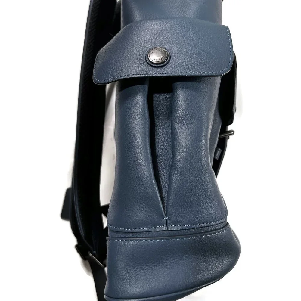 Coach‎ Hudson Leather Backpack Teal Blue Bucket School Work Briefcase Office